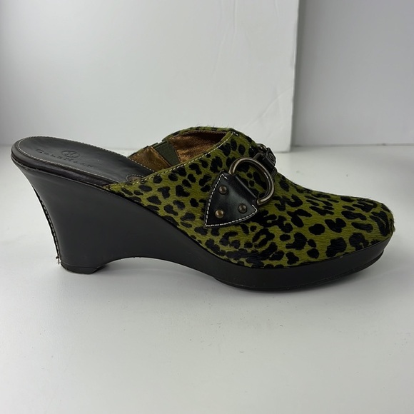 Cole Haan Green Animal Leopard Print Clog  Shoes - Picture 3 of 12
